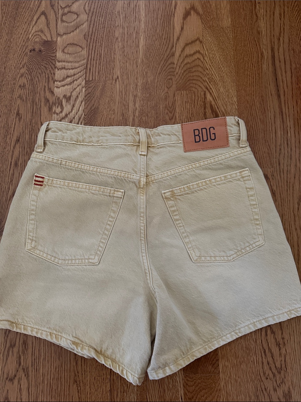 BDG Cream High-Rise Denim Shorts - Picture 2 of 2